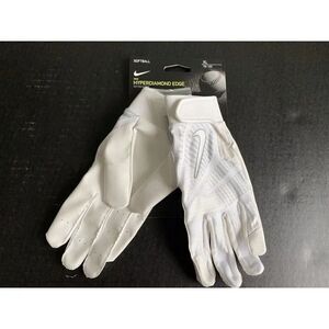 Nike HYPERDIAMOND EDGE Softball Batting Gloves White Gray 86135 Unisex Sz XL NEW